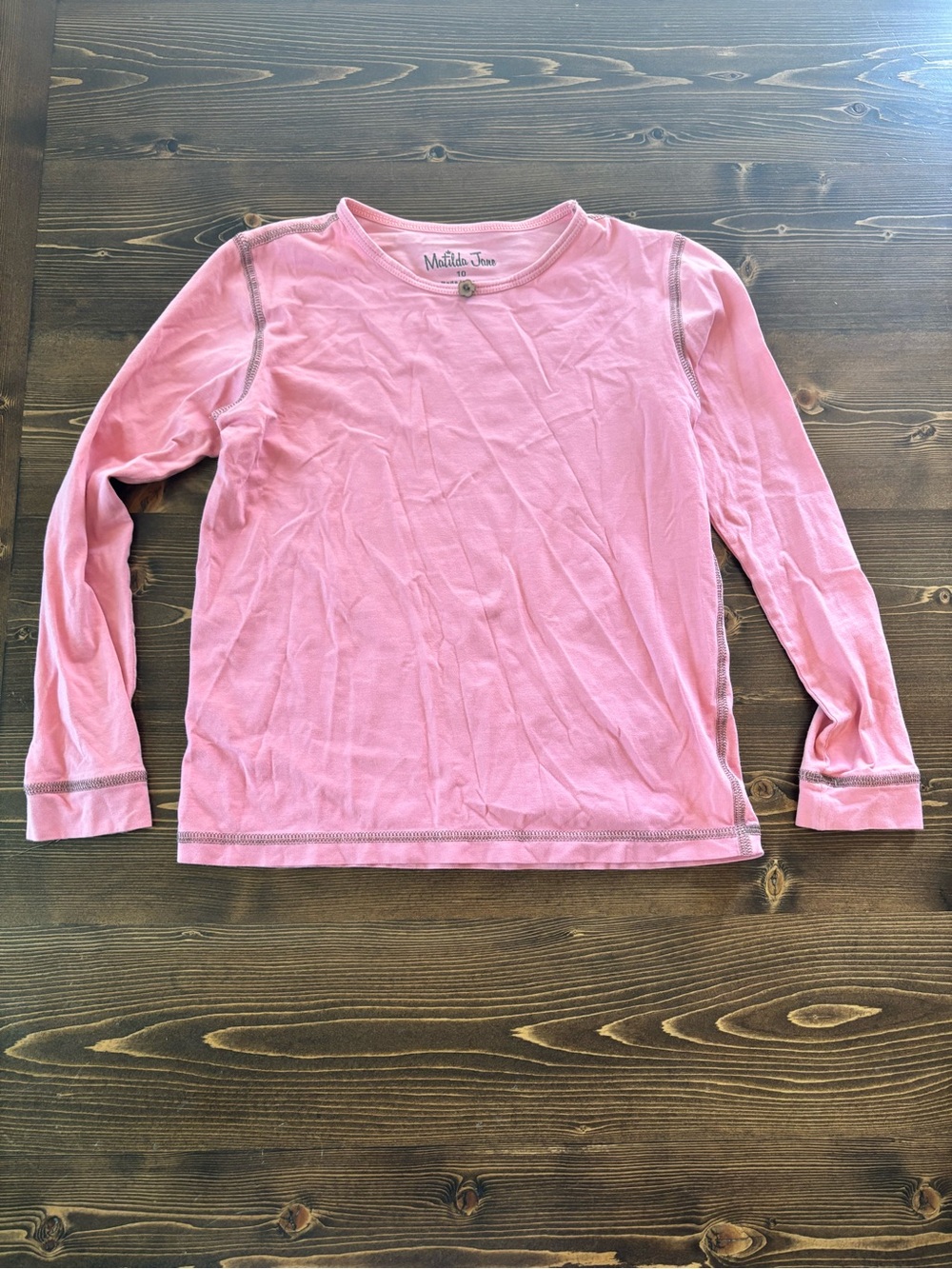 Matilda Jane Light Pink Long Sleeve Tee with Contrast Stitching